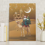Afro Christmas in Sahara Morocco Canvas Wall Art Black Santa Riding Camel - African Pride