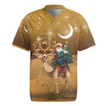 Afro Christmas in Sahara Morocco Rugby Jersey Black Santa Riding Camel - African Pride