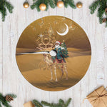 Afro Christmas in Sahara Morocco Tree Skirt Black Santa Riding Camel - African Pride