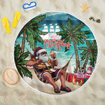 Afro Christmas in Liberia Beach Blanket Santa Chill on Tropical Beach - African Pride
