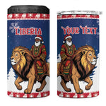 Personalized Afro Christmas in Liberia 4 in 1 Can Cooler Tumbler Black Santa Riding Lion - Merry Christmas - African Pride
