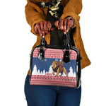 Afro Christmas in Liberia Shoulder Handbag Black Santa Riding Lion - Merry Christmas - African Pride