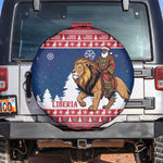 Afro Christmas in Liberia Spare Tire Cover Black Santa Riding Lion - Merry Christmas - African Pride