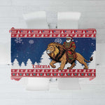 Afro Christmas in Liberia Tablecloth Black Santa Riding Lion - Merry Christmas - African Pride