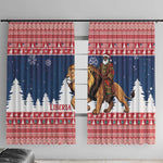 Afro Christmas in Liberia Window Curtain Black Santa Riding Lion - Merry Christmas - African Pride