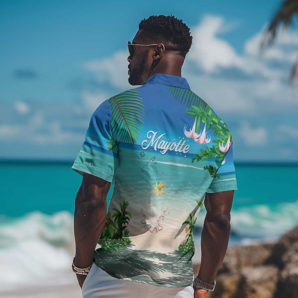 Afro Christmas in Mayotte Hawaiian Shirt Santa Chill on Tropical Beach - African Pride