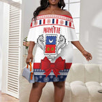 Afro Christmas in Mayotte Personalized Off Shoulder Short Dress Joyeux Noel - African Pride