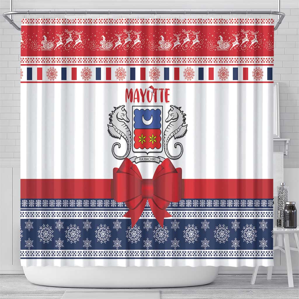Afro Christmas in Mayotte Shower Curtain Joyeux Noel - African Pride