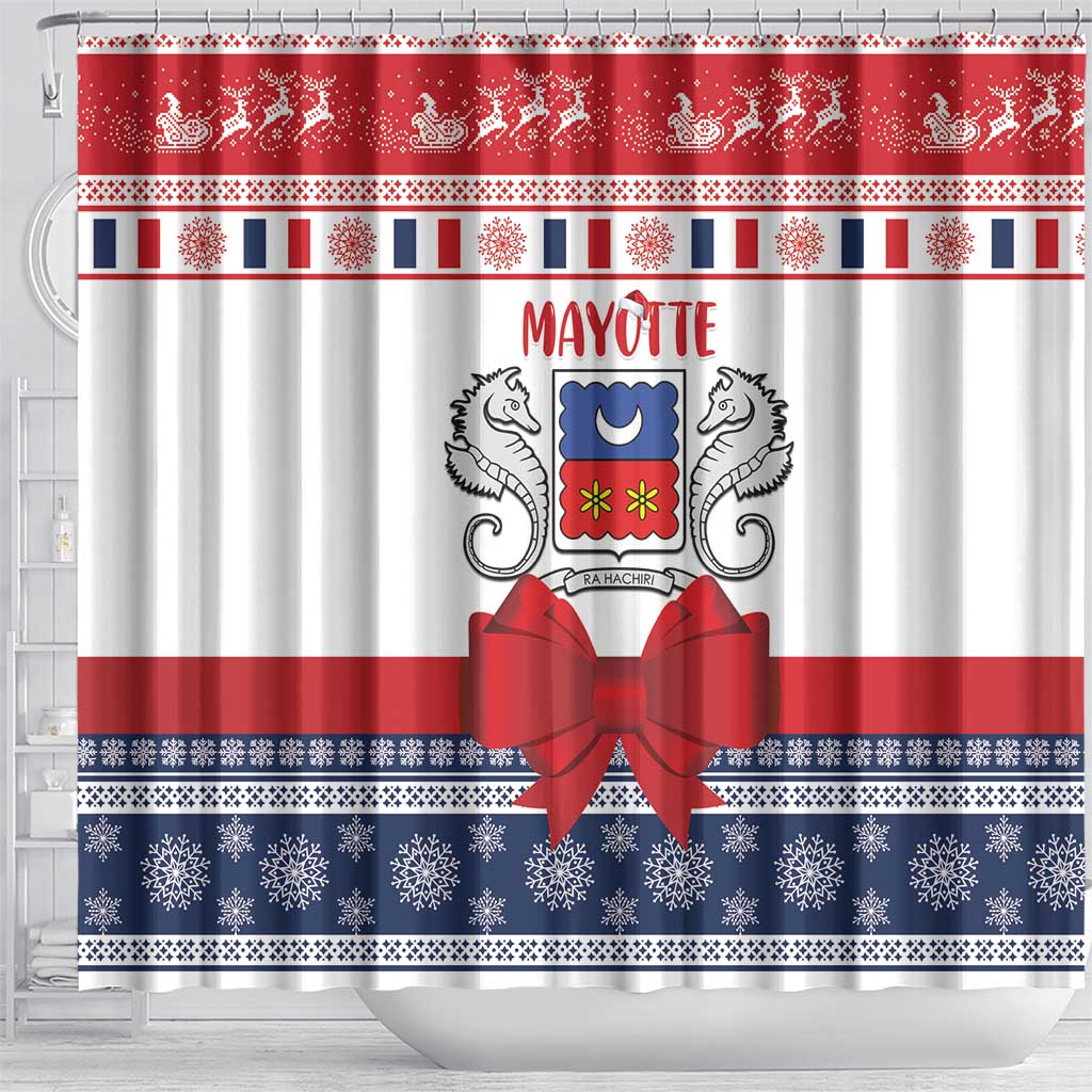 Afro Christmas in Mayotte Shower Curtain Joyeux Noel - African Pride