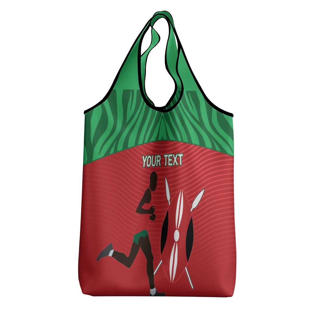 Custom Afro Athletics Kenya Grocery Bag Kenyan Runner - Maasai Shield