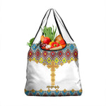 Happy Ethiopian Timkat Grocery Bag Cross Mix Tilet Pattern