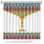 Happy Ethiopian Timkat Shower Curtain Cross Mix Tilet Pattern
