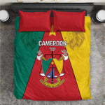 Cameroon National Day Bedding Set Lion Mix Coat Of Arms Style
