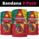 Cameroon National Day Neck Gaiter Lion Mix Coat Of Arms Style - African Pride