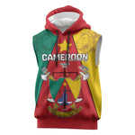 Personalised Cameroon National Day Sleeveless Hoodie Lion Mix Coat Of Arms Style - African Pride