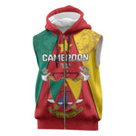 Personalised Cameroon National Day Sleeveless Zip Hoodie Lion Mix Coat Of Arms Style - African Pride