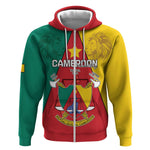 Personalised Cameroon National Day Zip Hoodie Lion Mix Coat Of Arms Style