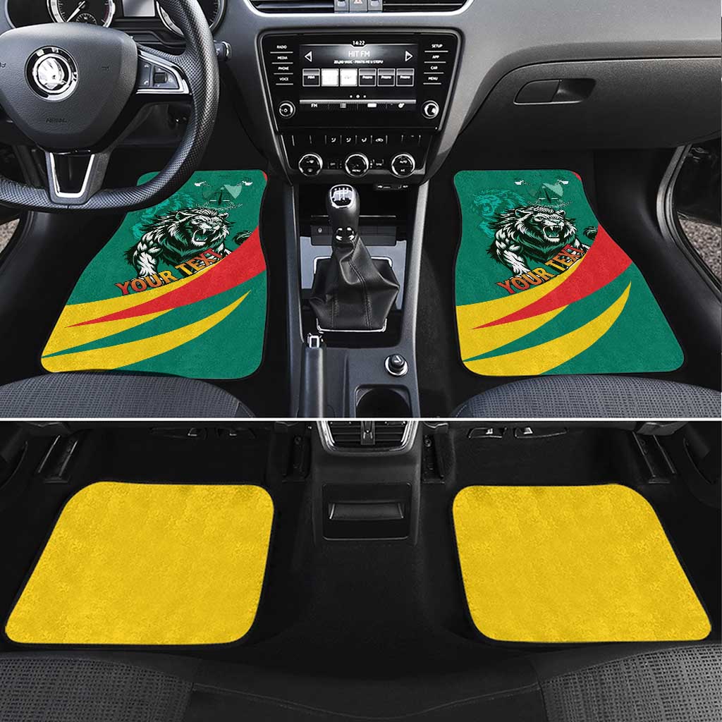 Personalised Happy Cameroon National Day Car Mats Lion With Coat Of Arms - Curve Style