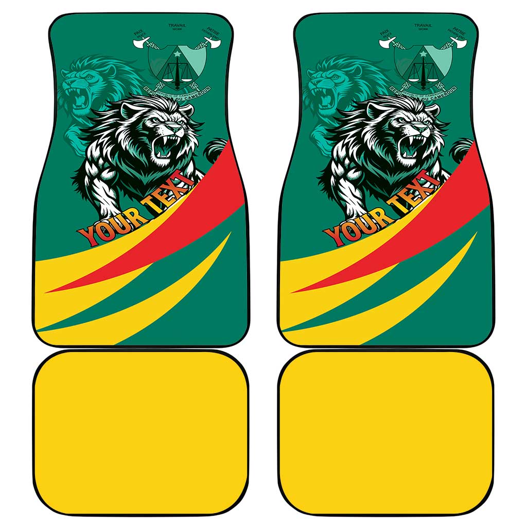 Personalised Happy Cameroon National Day Car Mats Lion With Coat Of Arms - Curve Style