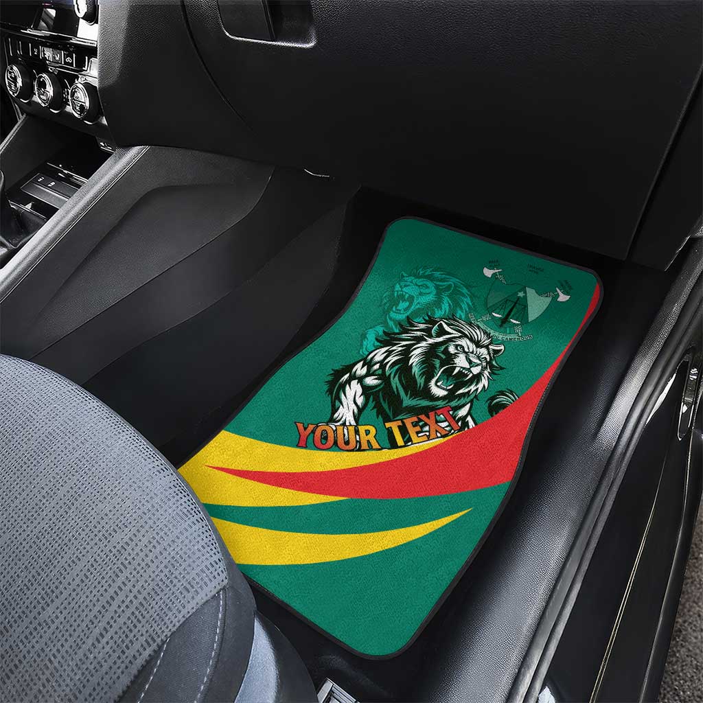 Personalised Happy Cameroon National Day Car Mats Lion With Coat Of Arms - Curve Style