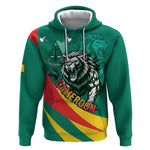 Personalised Happy Cameroon National Day Hoodie Lion With Coat Of Arms - Curve Style