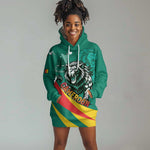 Personalised Happy Cameroon National Day Hoodie Dress Lion With Coat Of Arms - Curve Style