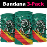 Happy Cameroon National Day Neck Gaiter Lion With Coat Of Arms - Curve Style - African Pride