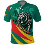 Personalised Happy Cameroon National Day Polo Shirt Lion With Coat Of Arms - Curve Style