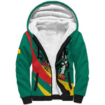 Personalised Happy Cameroon National Day Sherpa Hoodie Lion With Coat Of Arms - Curve Style