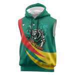 Personalised Happy Cameroon National Day Sleeveless Hoodie Lion With Coat Of Arms - Curve Style - African Pride