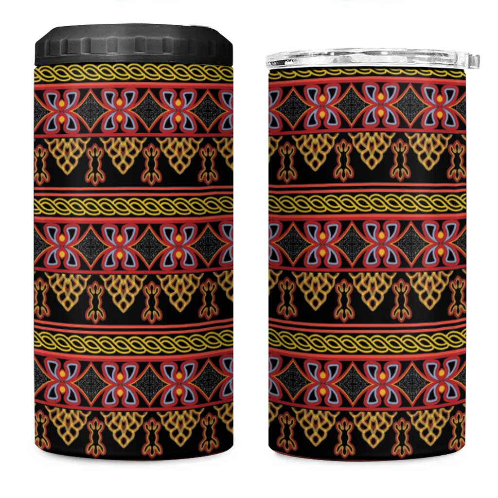Toghu Cameroon 4 in 1 Can Cooler Tumbler Traditional Pattern