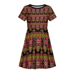 Toghu Cameroon Kid Short Sleeve Dress Traditional Pattern