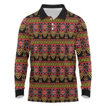 Toghu Cameroon Long Sleeve Polo Shirt Traditional Pattern