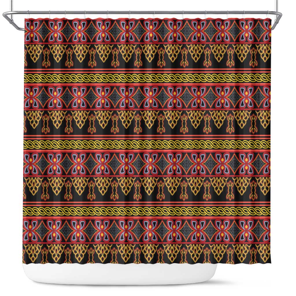 Toghu Cameroon Shower Curtain Traditional Pattern