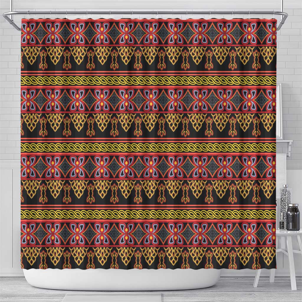 Toghu Cameroon Shower Curtain Traditional Pattern