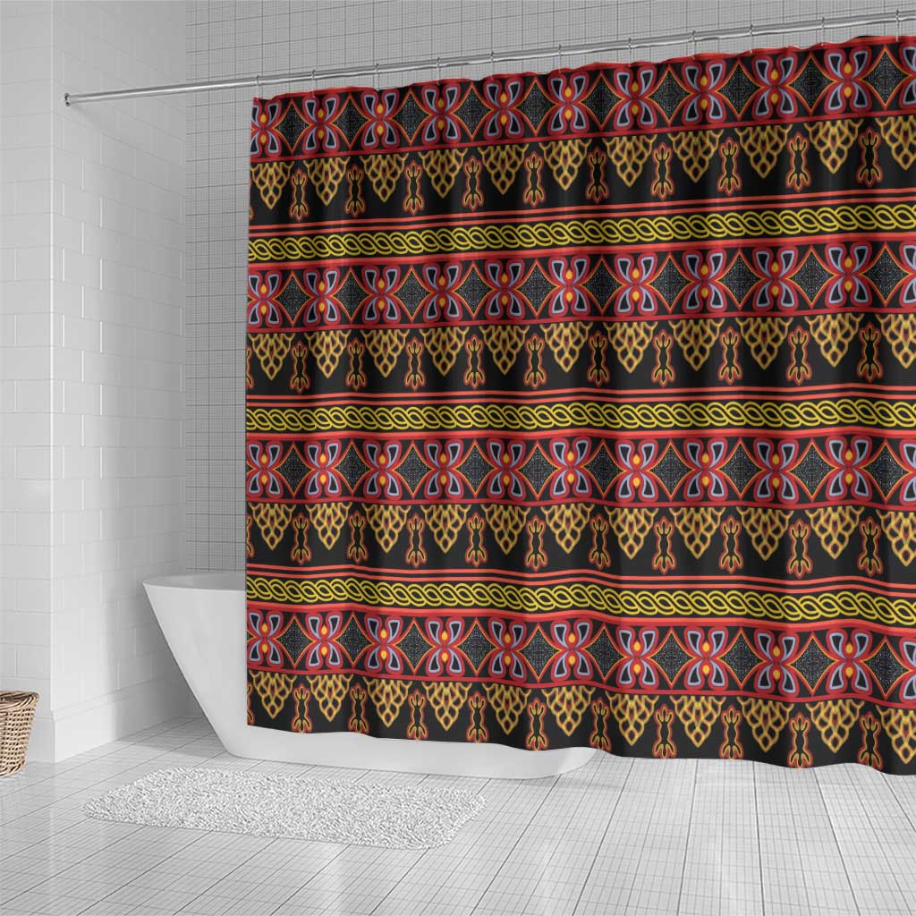 Toghu Cameroon Shower Curtain Traditional Pattern