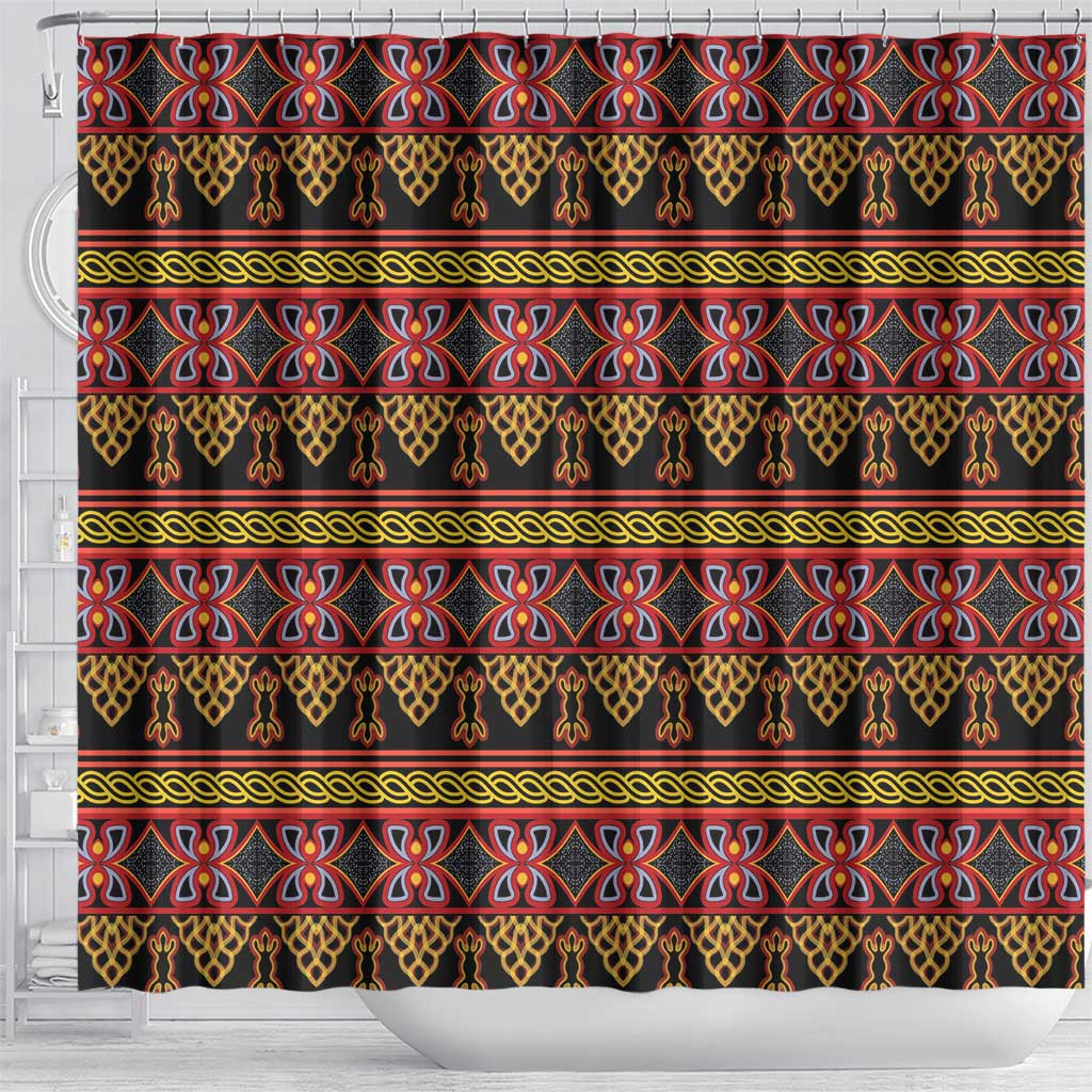 Toghu Cameroon Shower Curtain Traditional Pattern