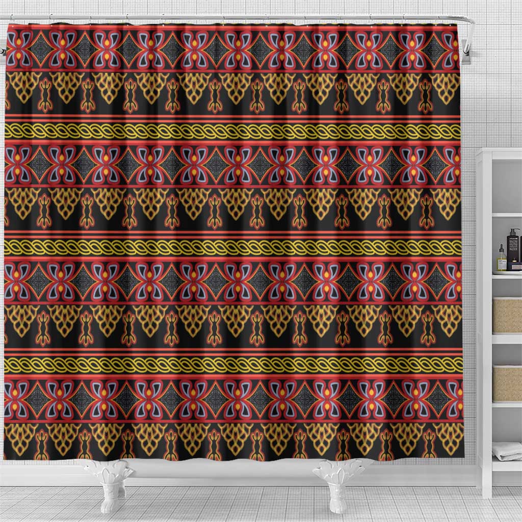 Toghu Cameroon Shower Curtain Traditional Pattern