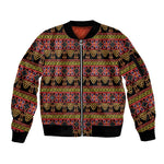Toghu Cameroon Sleeve Zip Bomber Jacket Traditional Pattern