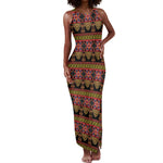 Toghu Cameroon Tank Maxi Dress Traditional Pattern