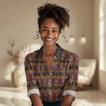 Toghu Cameroon Women Casual Shirt Traditional Pattern