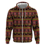 Toghu Cameroon Zip Hoodie Traditional Pattern