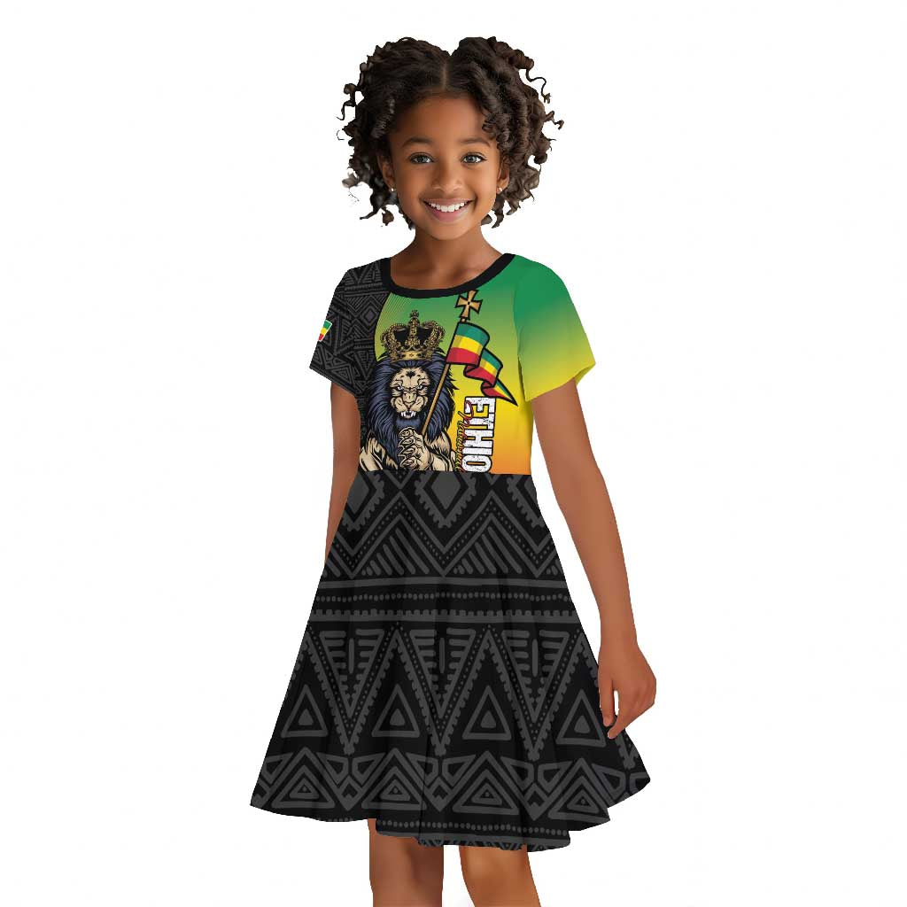 Personalized Ethiopia Kid Short Sleeve Dress Happy National Day