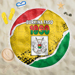 Happy Burkina Faso Beach Blanket Independence Day - Bogolan Pattern - African Pride