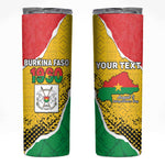 Personalized Happy Burkina Faso Skinny Tumbler Independence Day - Bogolan Pattern - African Pride