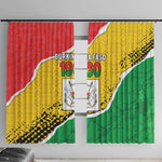 Happy Burkina Faso Window Curtain Independence Day - Bogolan Pattern - African Pride