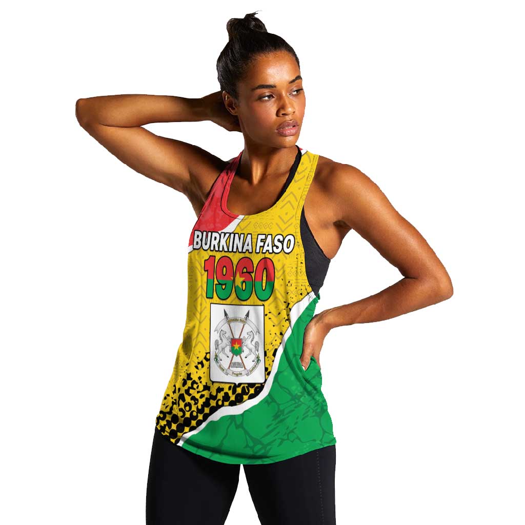 Personalized Happy Burkina Faso Women Racerback Tank Independence Day - Bogolan Pattern - African Pride
