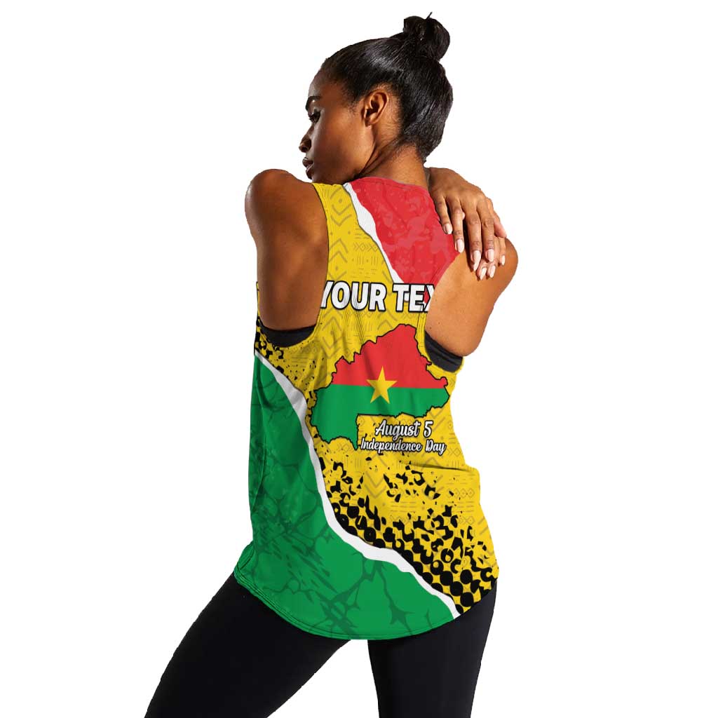 Personalized Happy Burkina Faso Women Racerback Tank Independence Day - Bogolan Pattern - African Pride