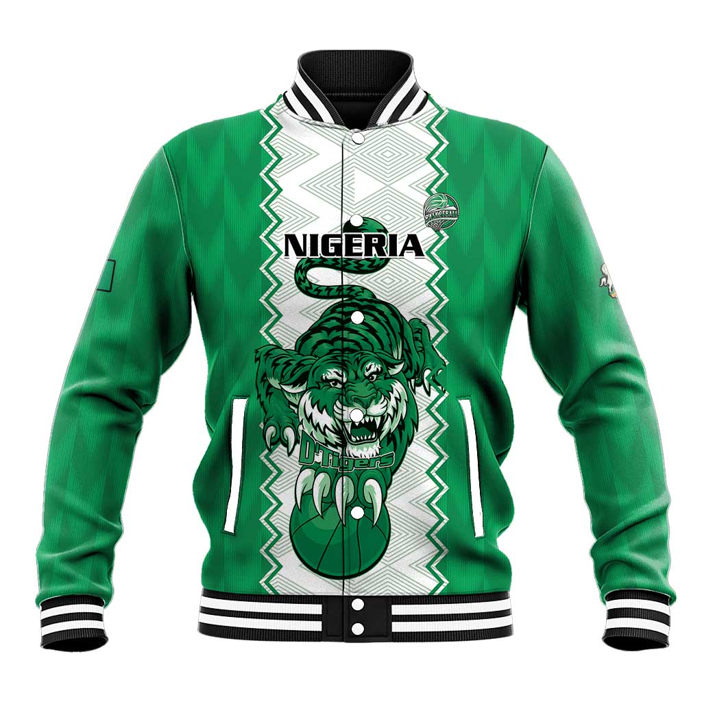 Afro Basketball Custom Nigeria Baseball Jacket Go Champions DTigers - African Pride