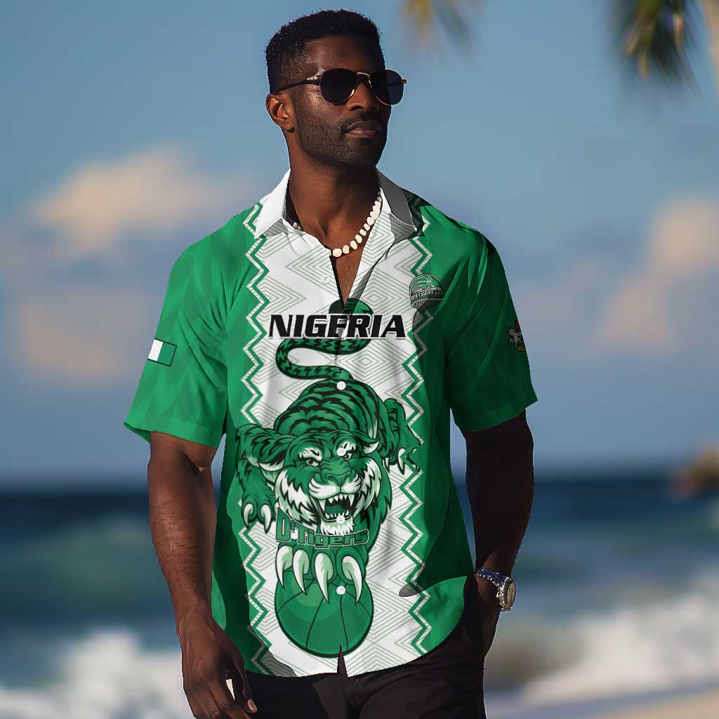 Afro Basketball Custom Nigeria Hawaiian Shirt Go Champions DTigers - African Pride
